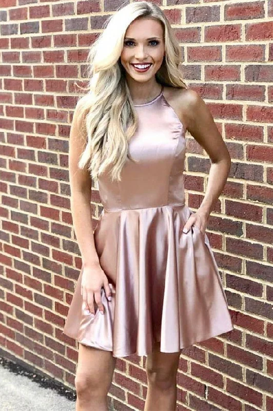 Limited Availability Halter A-line Short Cute Homecoming Dresses Simple Party Dresses Limited Availability Halter A-line Short Cute Homecoming Dresses Simple Party Dresses