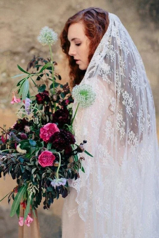 Referral Discount Unique Long Veils Lace With Applique Wedding Veils