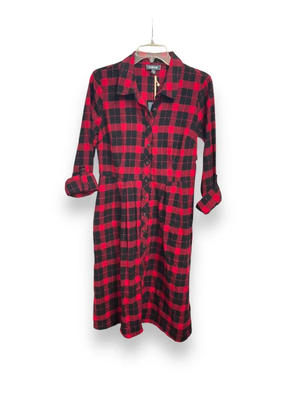 Lowest Prices Dress Casual Midi By Modcloth In Plaid Pattern, Size: M