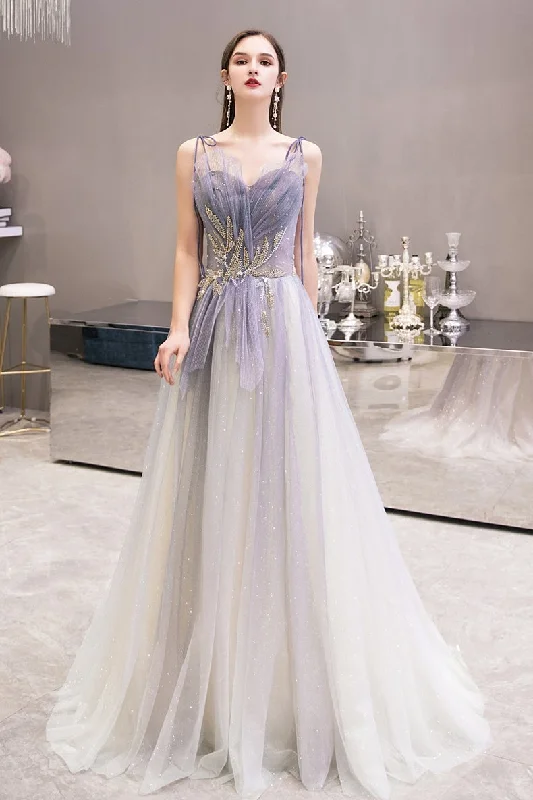 Savings Bonanza Beauty Spaghetti Straps Ombre Tulle Long Elegant Princess Prom Dresses