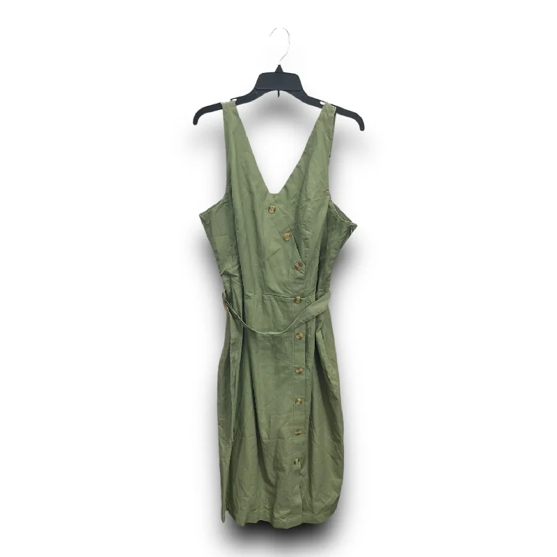 Get It Before It’s Gone Dress Casual Midi By Time And Tru In Green, Size: Xl