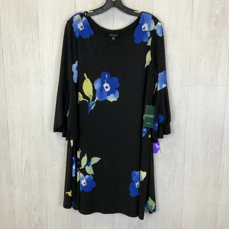 Online Only Dress Work By Lauren By Ralph Lauren In Black & Blue, Size: L