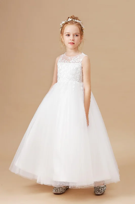 Price Rollback Sweetheart Sleeveless Tulle Flower Girl Dresses With Appliques