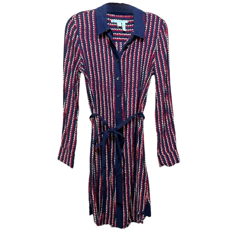 Exclusive Access Heart Stripe Shirt Dress By Draper James In Nassau Navy, Size: 6