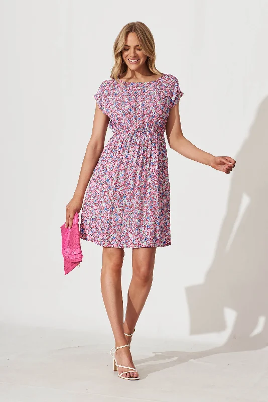 Sneak Peek Sale Darcy Dress In Pink Multi Floral