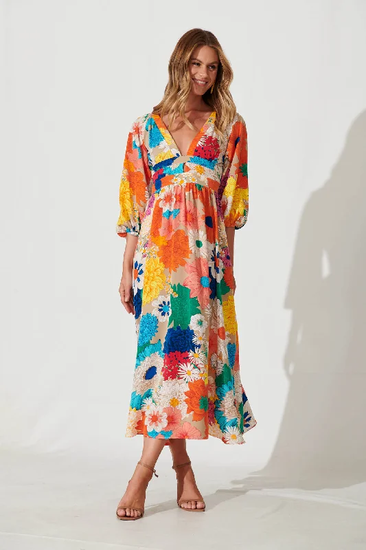 Price Blitz Melski Maxi Dress In Bright Multi Floral