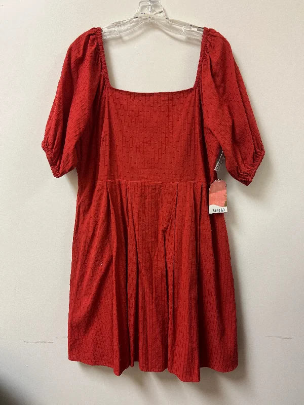 Special Discount Dress Casual Midi By Clothes Mentor In Red, Size: 1x