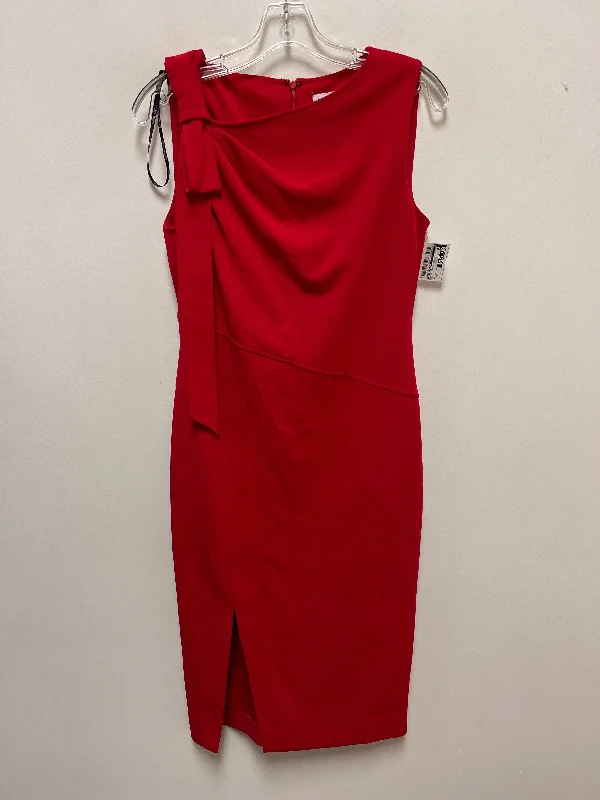 Value Deals Dress Casual Midi By Calvin Klein In Red, Size: S