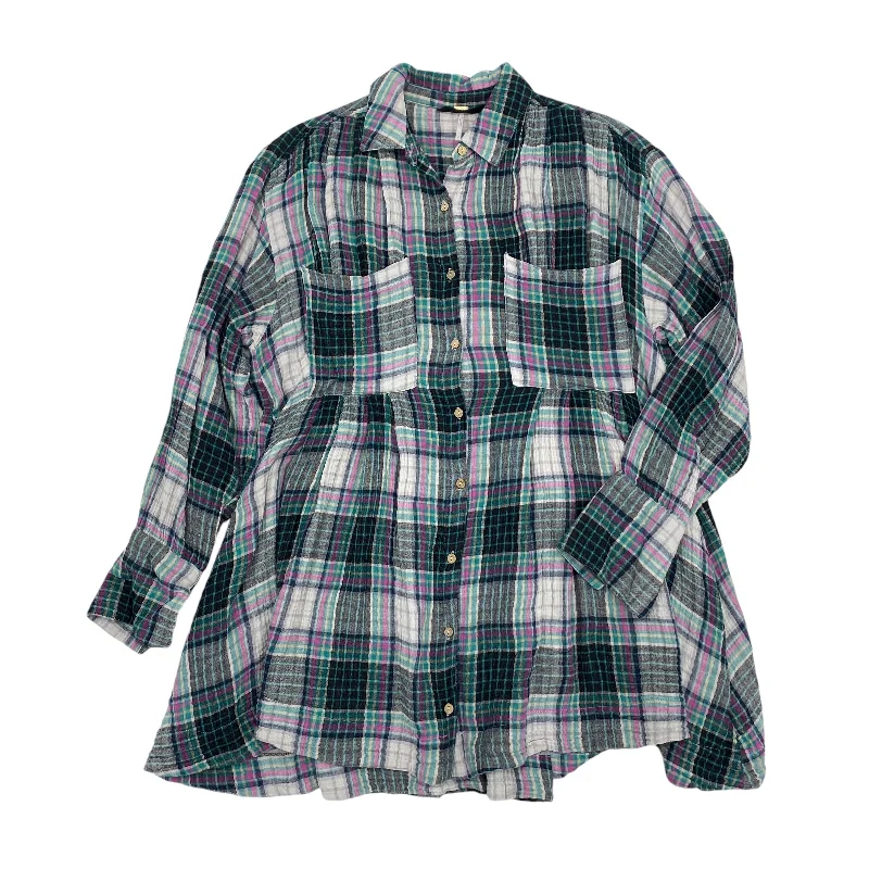 Huge Savings Dress Casual Short By Free People In Plaid Pattern, Size:S