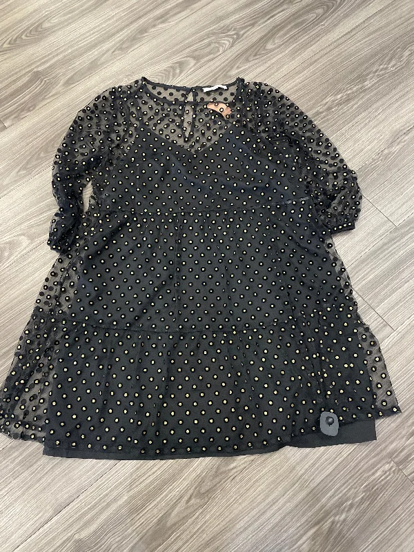 Exclusive Preview Dress Casual Short By Loft In Black & Gold, Size: Xl
