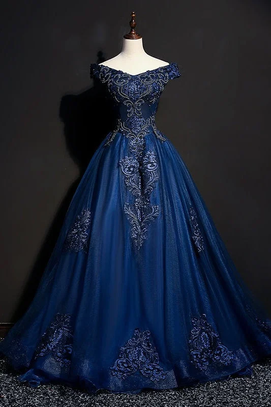 Buy More, Save More Off The Shoulder Lace Up Floor Length Princess Prom Dresses With Lace Appliques Buy More, Save More Off The Shoulder Lace Up Floor Length Princess Prom Dresses With Lace Appliques