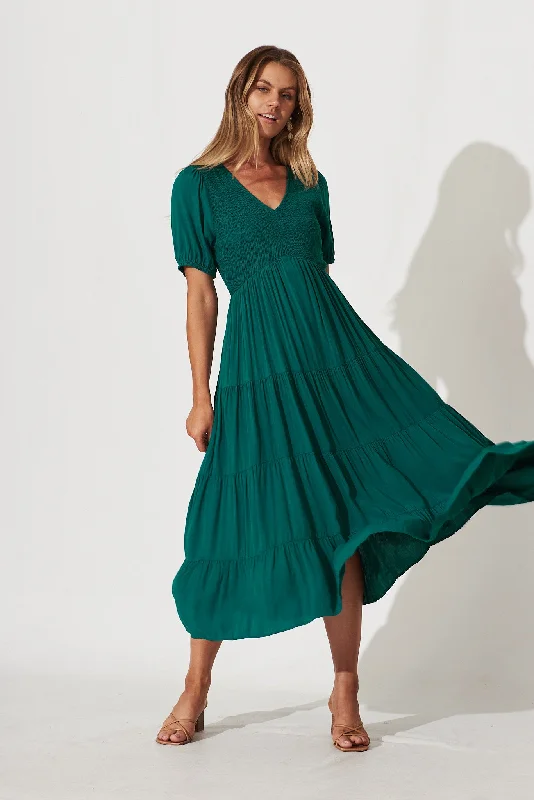 Early Access Kami Maxi Dress In Teal Bamboo Rayon