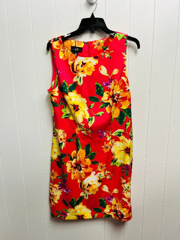 Extra Savings Dress Work By Agb In Pink & Yellow, Size: 14