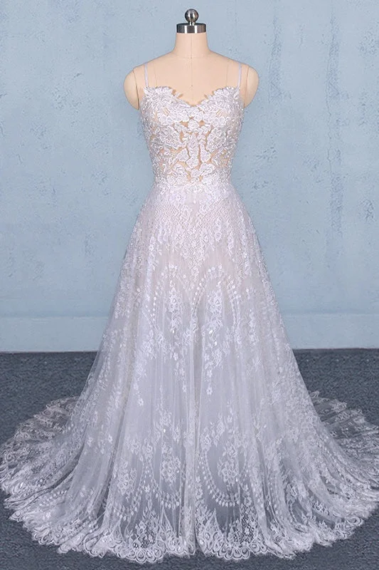 Loyalty Reward Charming Spaghetti Straps Long A-line Wedding Dresses Beach Wedding Dresses Loyalty Reward Charming Spaghetti Straps Long A-line Wedding Dresses Beach Wedding Dresses