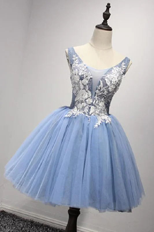 Major Savings Luxurious A-line Straps Knee Length Short Tulle Homecoming Dresses