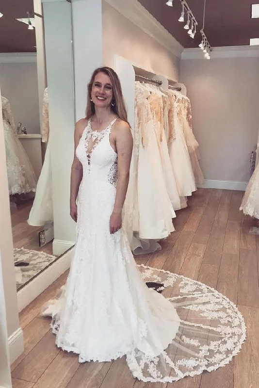 Members Only Lovely Lace Long Wedding Dresses For Women Pretty Bridal Dresses