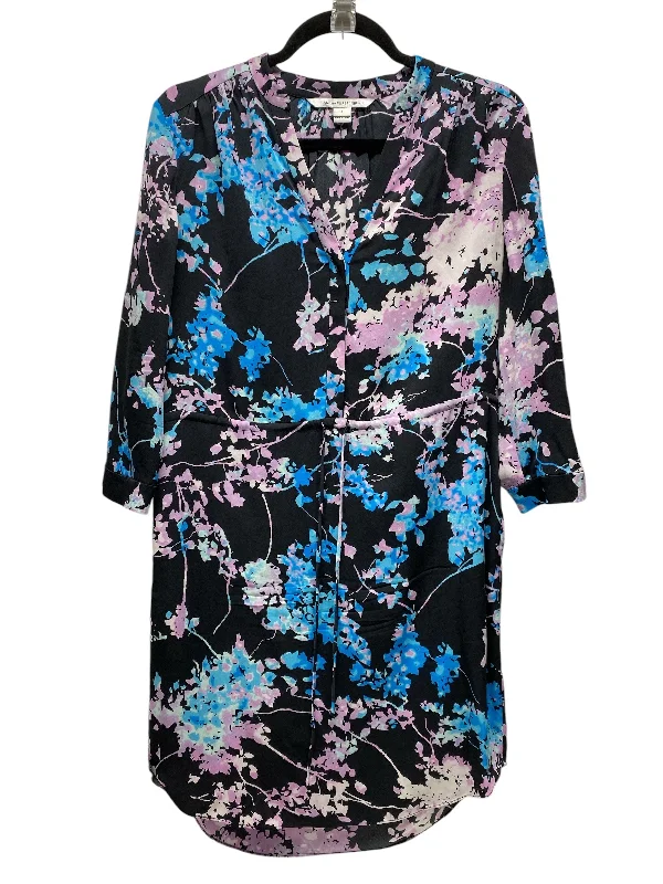 Now or Never Dress Casual Short By Diane Von Furstenberg In Black & Blue, Size: 4