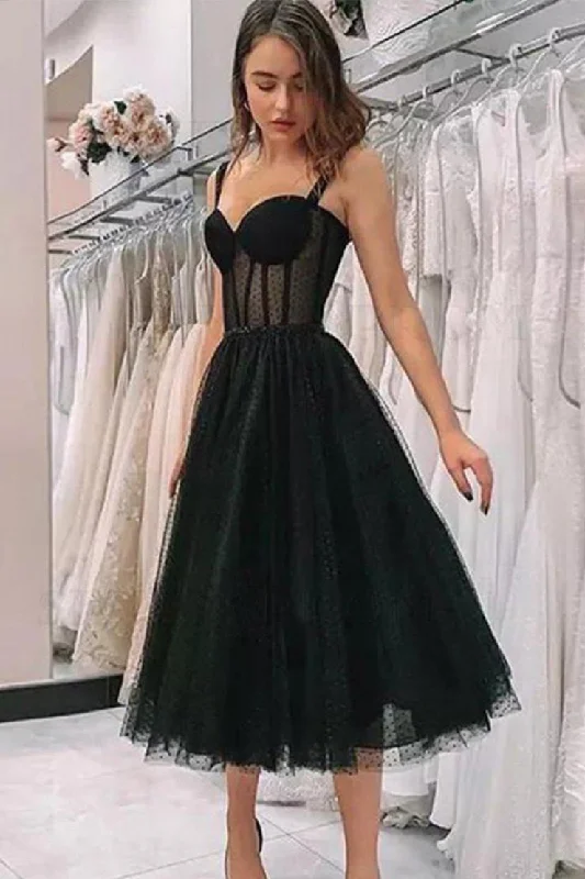 Great Bargains Cute Black Straps A Line Sleeveless Homecoming Party Dresseses