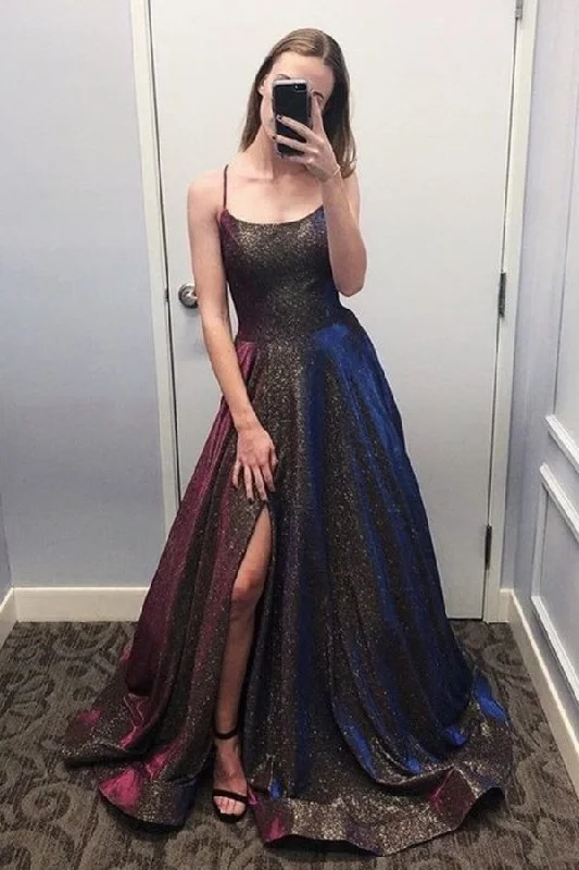 Mega Sale Affordable Simple Spaghetti Straps Long A-line Prom Dresses Sparkly Party Dresses Mega Sale Affordable Simple Spaghetti Straps Long A-line Prom Dresses Sparkly Party Dresses