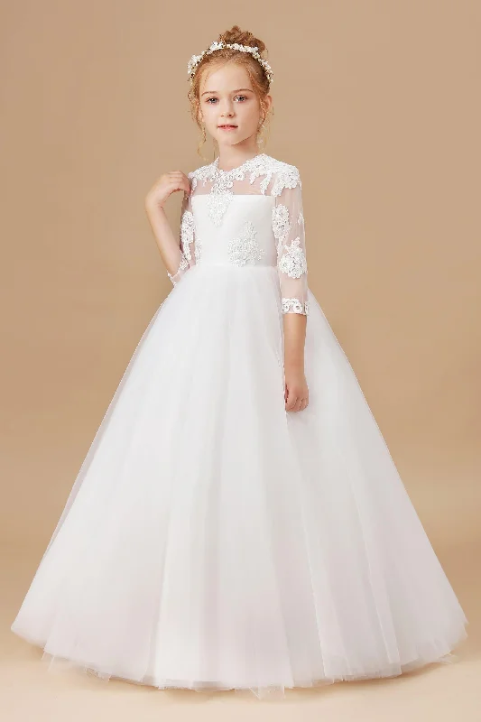 Price Meltdown Princess Lace Tulle Satin Flower Girl Dresses