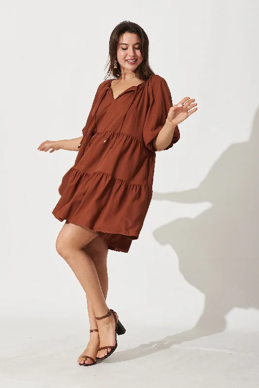 Unmissable Offer Enamour Smock Dress In Chocolate