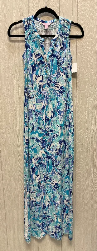 Price Reduction Dress Casual Maxi By Lilly Pulitzer In Blue & White, Size: Xs