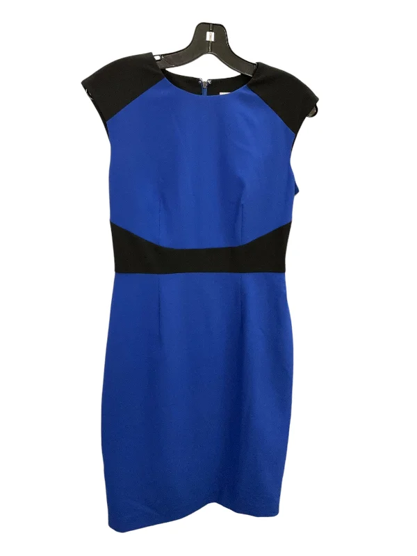 Weekend Deal Dress Work By Calvin Klein In Blue Black, Size: S