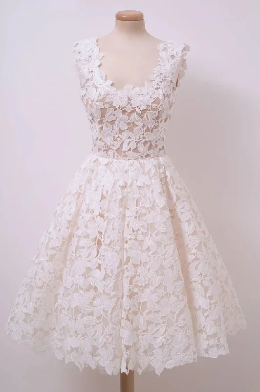 Price Drop Alert Chic A-line Short Lace Homecoming Dresses