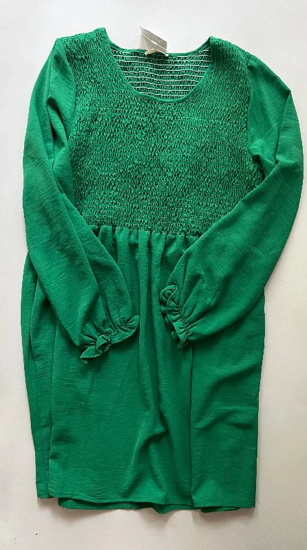 Super Sale Dress Casual Midi By Cotton Blue In Green, Size: M