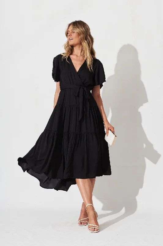 Must-Have Deals Jasmine Maxi Dress In Black Satin
