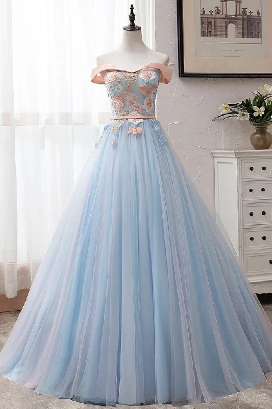 Can't Miss Newest Off The Shoulder Light Blue And Pink Long Elegant Ball Gown Prom Dresses Princess Dresses Can't Miss Newest Off The Shoulder Light Blue And Pink Long Elegant Ball Gown Prom Dresses Princess Dresses