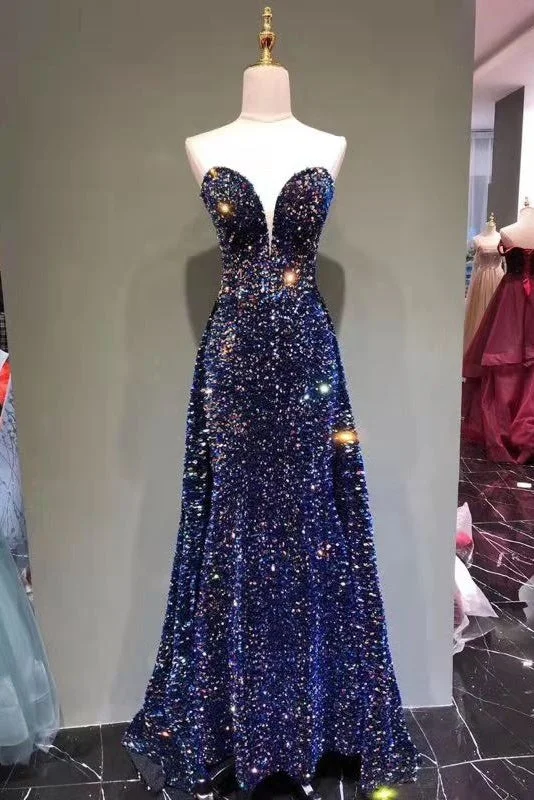 Great Deals Chic Long Strapless Sparkly Tight Prom Dresses Formal Party Dresses
