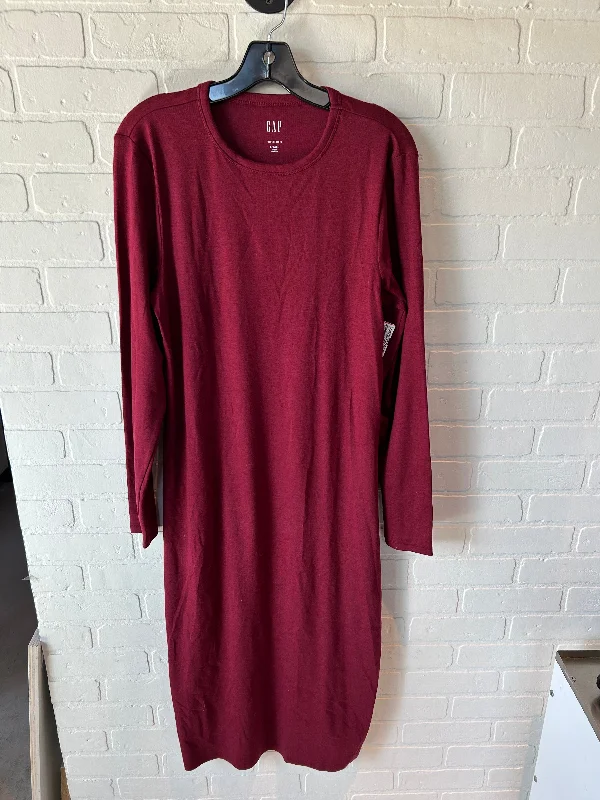 Limited Availability Dress Casual Midi By Gap In Red, Size: L