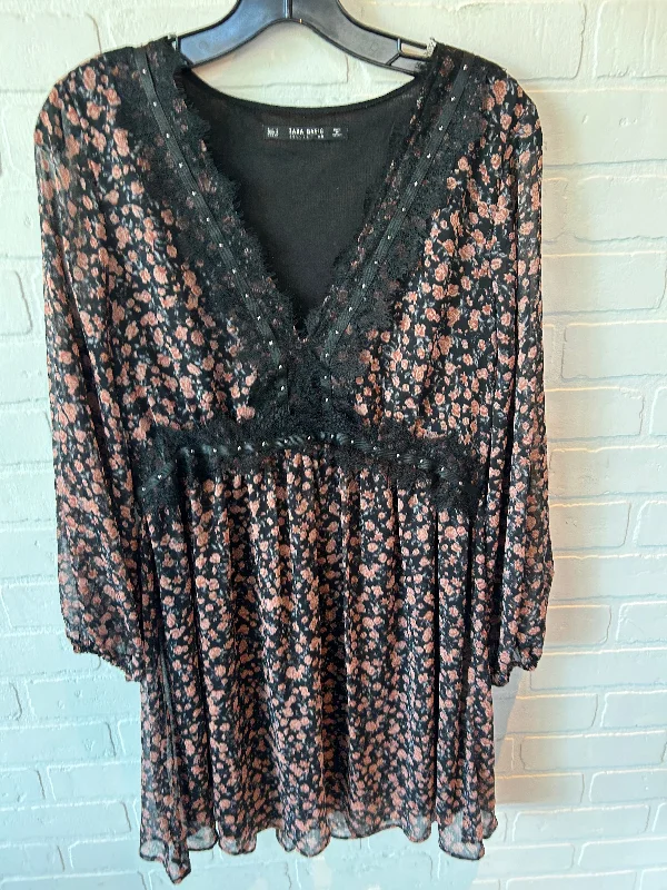 Grand Opening Sale Dress Casual Short By Zara Basic In Black & Pink, Size: M