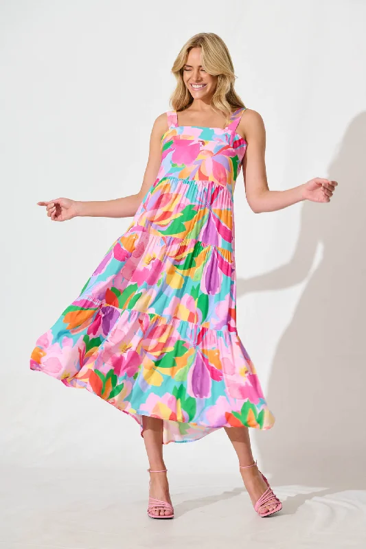Super Sale My World Midi Dress in Multi Print