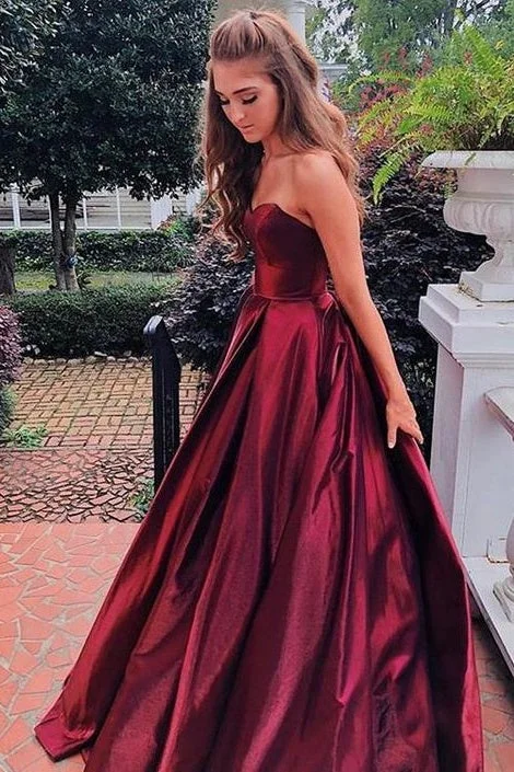 Flash Sale A-line Strapless Long Backless Simple Prom Dresses Party Dresses