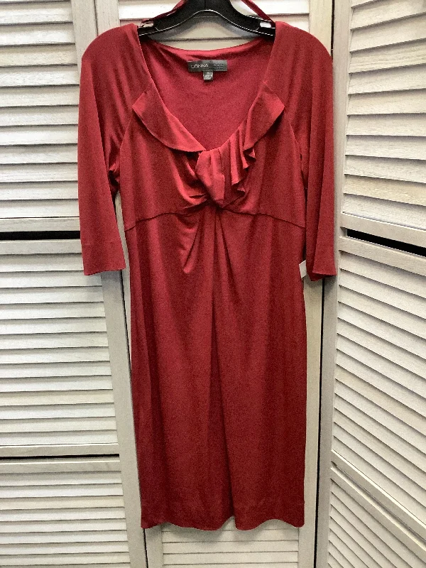 Savings Galore Dress Casual Midi By Donna Ricco In Red, Size: 6
