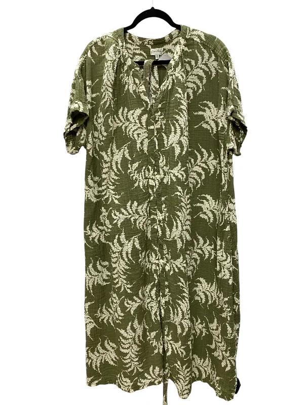 Mega Sale Dress Casual Maxi By Wonderly In Green & White, Size: 2x