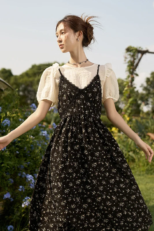 Great Deals A-line Maxi Dress+Blouse Set for Women