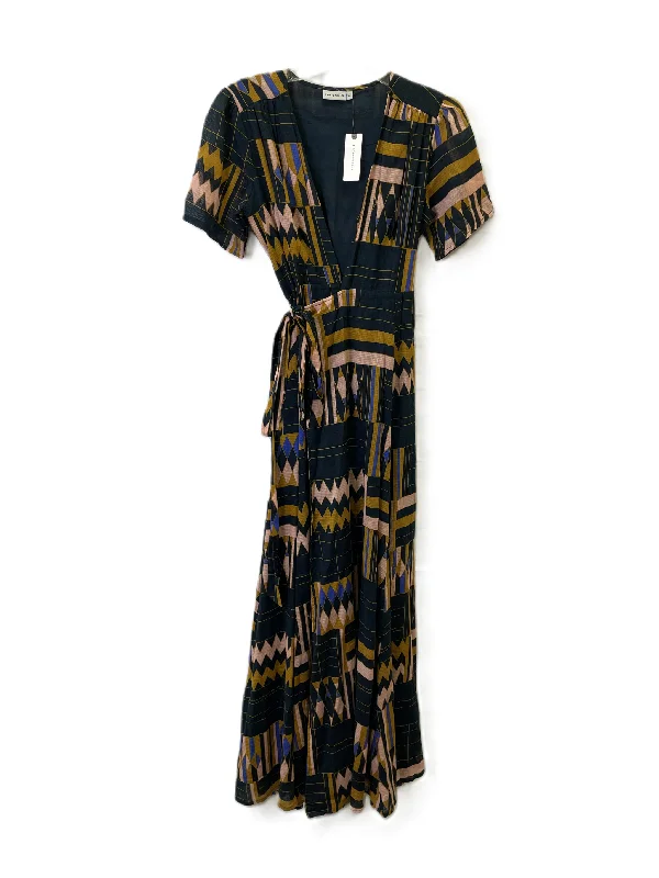 Savings Galore Dress Casual Maxi By The Odells In Black & Yellow, Size: Xs