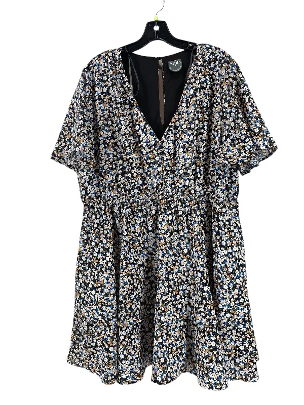 Quick Sale Dress Casual Short By Clothes Mentor In Floral Print, Size: 2x