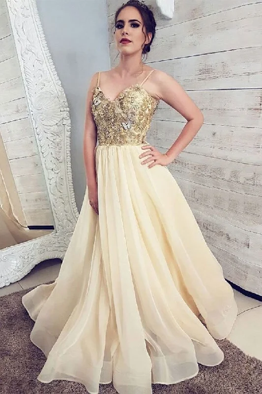 Stock Clearance Unique Spaghetti Straps Beautiful A-line Prom Dresses Pretty Long Party Gowns Stock Clearance Unique Spaghetti Straps Beautiful A-line Prom Dresses Pretty Long Party Gowns