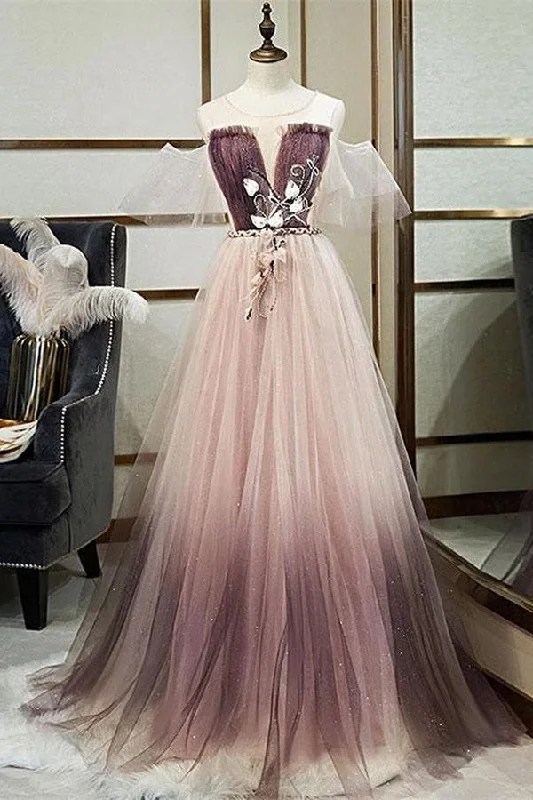 Savings Galore New Arrival Pink Lace Up Back Princess Dresses Beautiful Prom Dresses With Sleeves Savings Galore New Arrival Pink Lace Up Back Princess Dresses Beautiful Prom Dresses With Sleeves