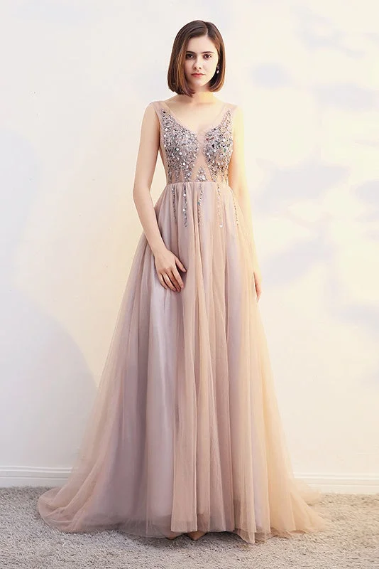 Deal of the Week Chic V-neck Beading Long Backless Prom Dresses Elegant Party Gowns Deal of the Week Chic V-neck Beading Long Backless Prom Dresses Elegant Party Gowns