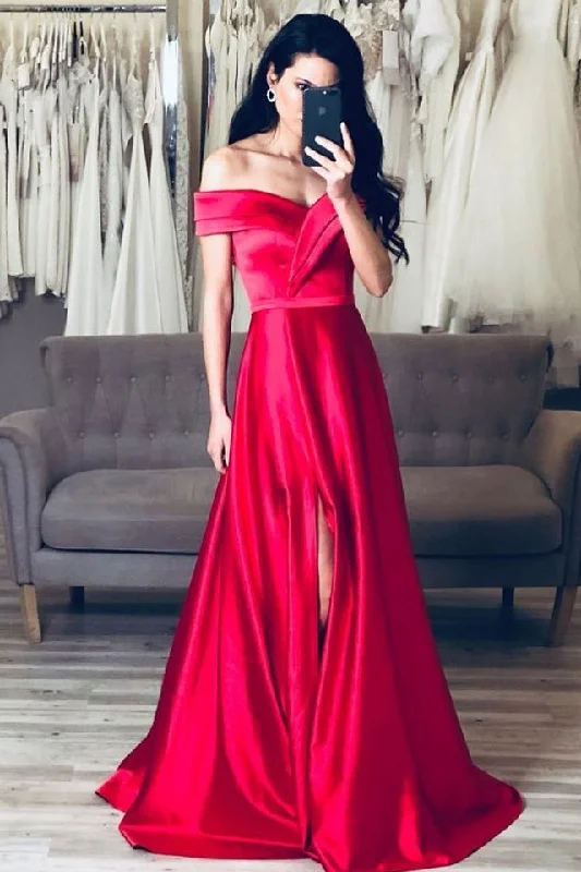 Big Discounts Unique Off The Shoulder Elegant Simple Long Front Split Prom Dresses Evening Dresses Big Discounts Unique Off The Shoulder Elegant Simple Long Front Split Prom Dresses Evening Dresses