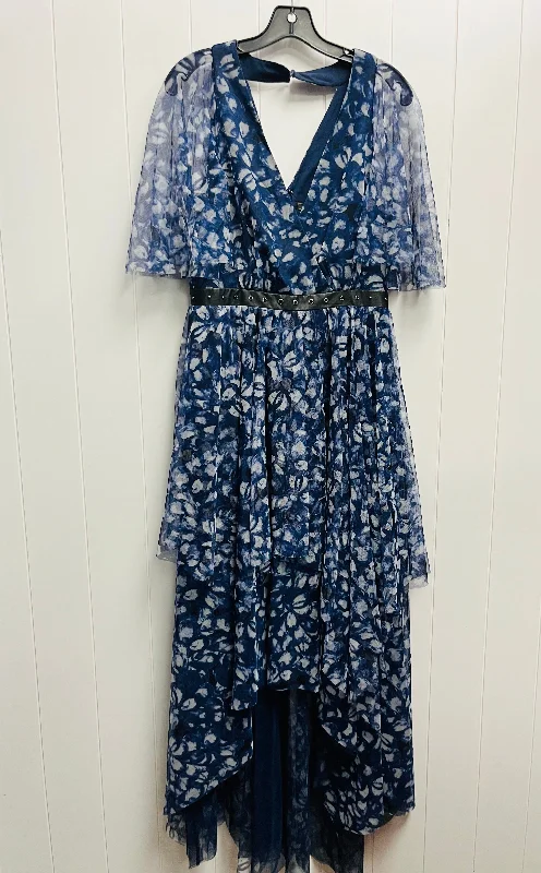 Act Now Dress Party Long By Bcbgmaxazria In Navy, Size: 8