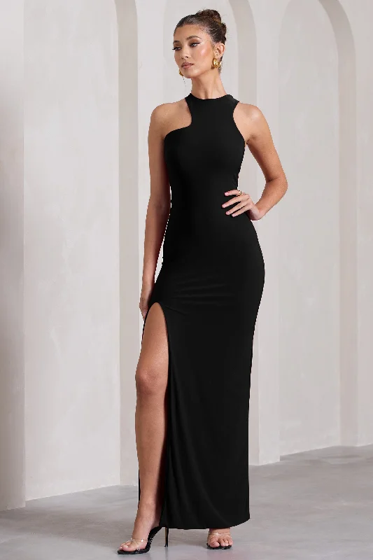 Daily Specials Nalani | Black Sleeveless Cut-Out Split Maxi Dress