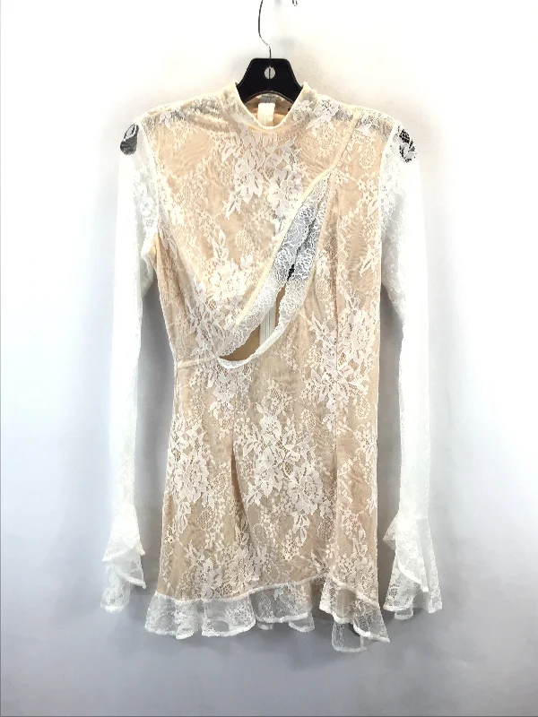 Savings Alert Dress Party Short By Pretty Little Thing In Cream & Tan, Size: 4