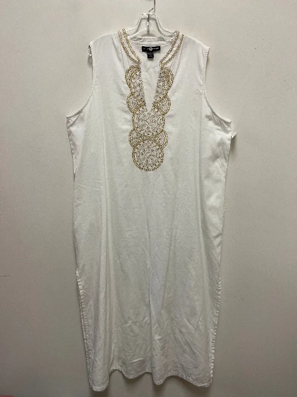 Super Savings Dress Casual Maxi By Ashley Stewart In White, Size: 3x
