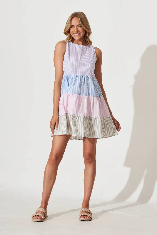 Big Discounts Queenie Smock Dress In Light Multi Cotton